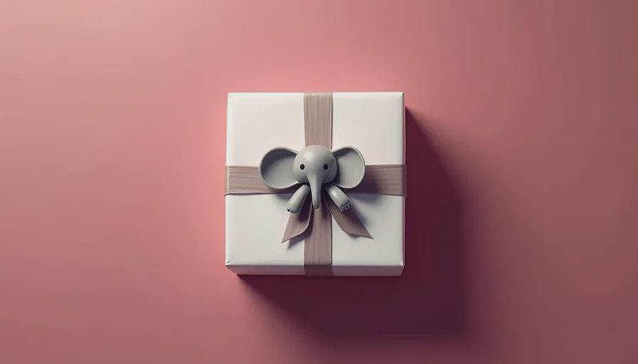 Illustration for white elephant gift
